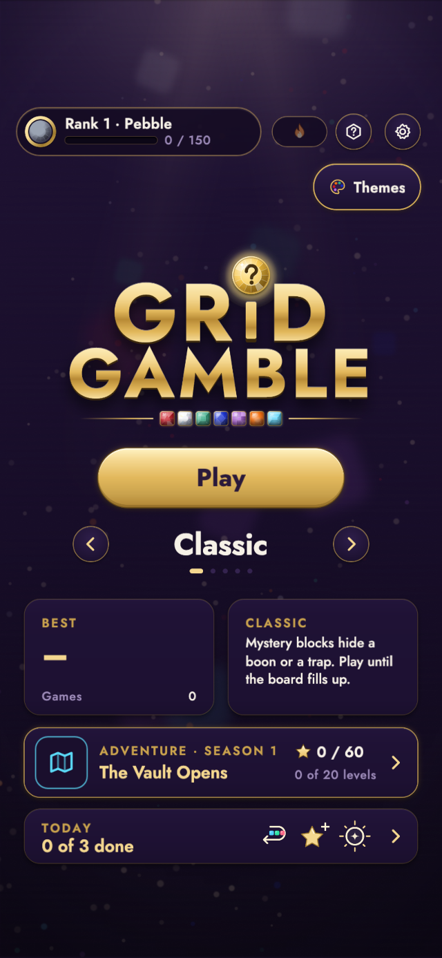 The main menu